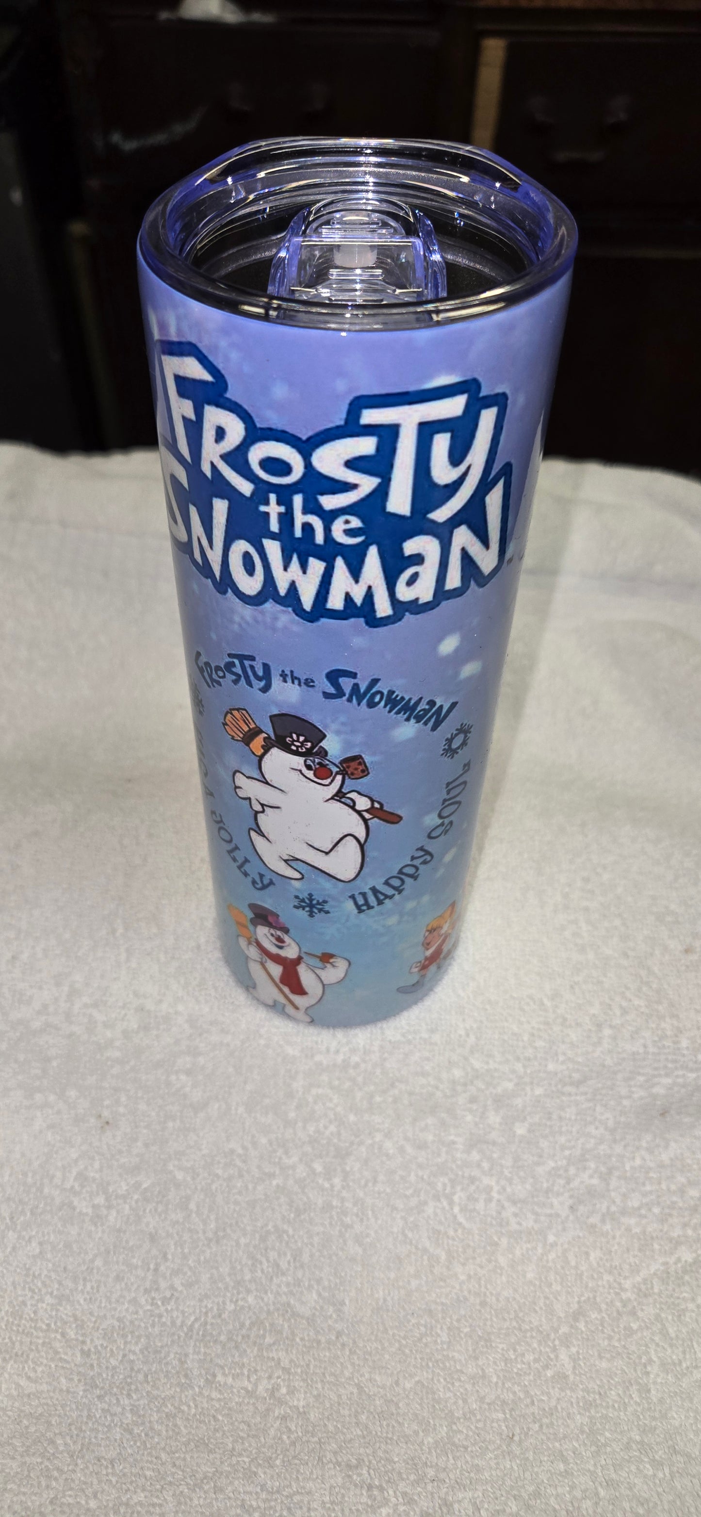 20 oz stainless steel Frosty the Snowman