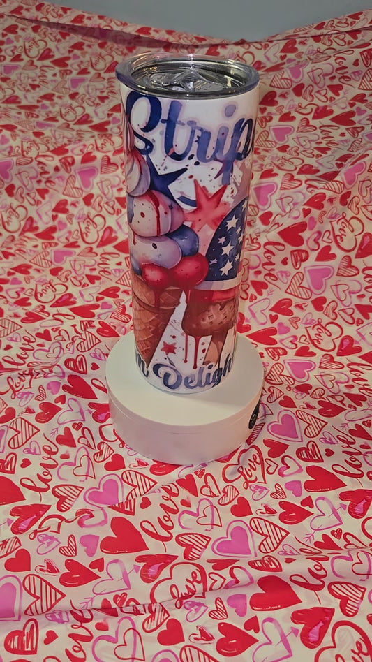 20 oz stainless steel 4th of July ice cream cones